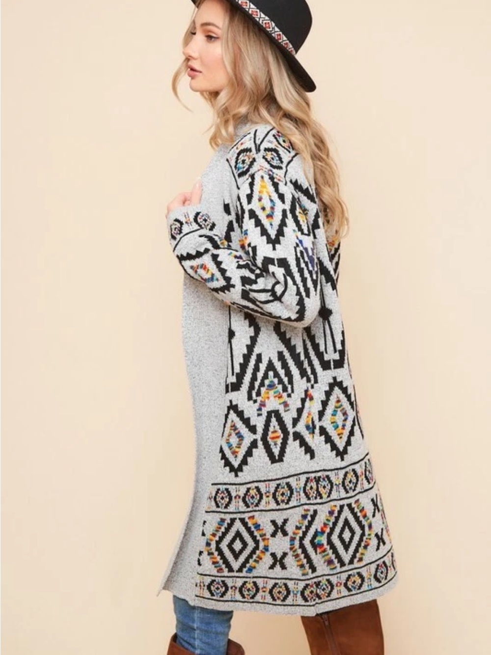 Northern Angel Western Boho Knit Cardigan Yellowstone Aztec Country Size Small - Picture 5 of 12